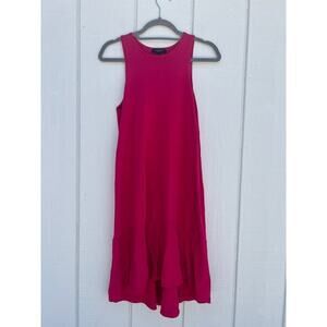 Ann Taylor Petite Dark Pink Sweater Knit Sleeveless Dress, Hi‎ Low, Sz Small